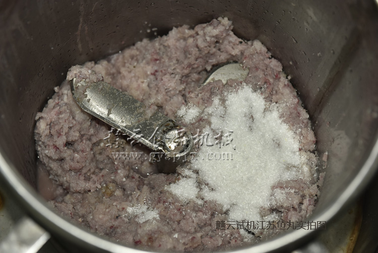 采肉機(jī)采好的魚肉放入打漿機(jī)中打漿